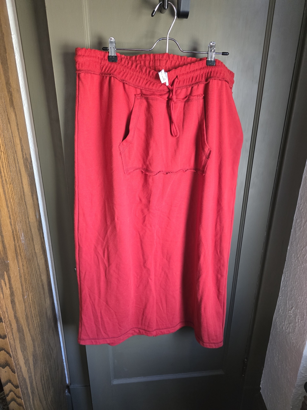 Urban Outfitters Bright Red Midi Drawstring Skirt